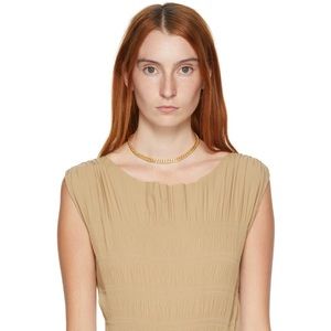 Saskia Diez Gold Grand Identity Choker Chain Necklace 18k gold SSENSE